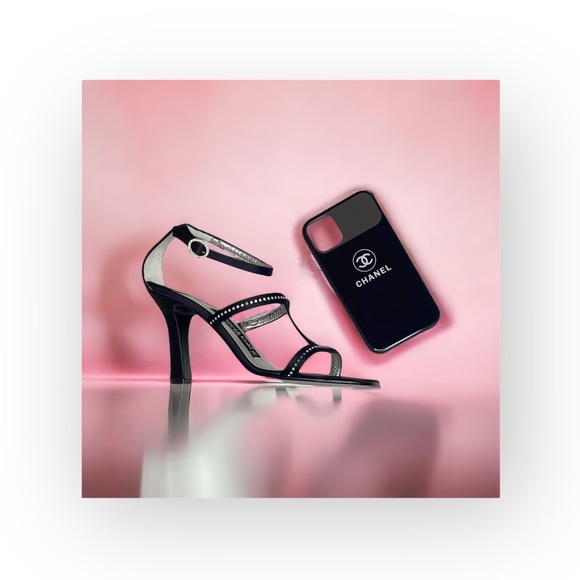 new Kenneth Cole ✰ Evening Star Rhinestone Embellished Sandal ✰ Black Satin ✰ 8M - Picture 15 of 16